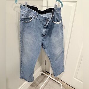 Wrangler Men's Denim Blue Relaxed Jeans